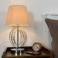 MINISUN Rothwell Acrylic Jewel Double Hoop Table Lamp - Beige - Including LED Bulb -MINISUN Shop 9379561 3