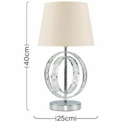 MINISUN Rothwell Acrylic Jewel Double Hoop Table Lamp - Beige - Including LED Bulb -MINISUN Shop 9379561 4