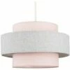 MINISUN Weaver Tiered Ceiling Pendant Light Shade - Pink & Grey - No Bulb -MINISUN Shop 9379564 1