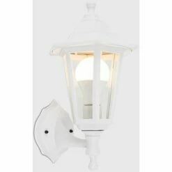 MINISUN White Outdoor Security IP44 Rated Wall Light With 15W LED GLS Bulb - Cool White LED Bulb -MINISUN Shop 9381689 2