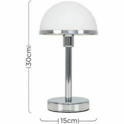 MINISUN Chrome & White Glass Table Lamp - 3W LED G9 Bulb Warm White 5 MINISUN Chrome & White Glass Table Lamp - 3W LED G9 Bulb Warm White -MINISUN Shop 9381690 4