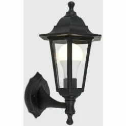 MINISUN Black Outdoor Security IP44 Rated Wall Light With 15W LED GLS Bulb - Cool White LED Bulb -MINISUN Shop 9385788 2