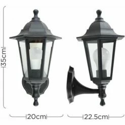 MINISUN Black Outdoor Security IP44 Rated Wall Light With 15W LED GLS Bulb - Cool White LED Bulb -MINISUN Shop 9385788 4