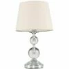 MINISUN Chrome And Acrylic Ball Touch Dimmer Table Lamp With Light Shade - Beige - No Bulb -MINISUN Shop 9388237 1