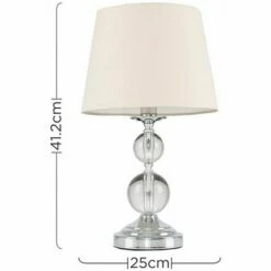 MINISUN Chrome And Acrylic Ball Touch Dimmer Table Lamp With Light Shade - Beige - No Bulb -MINISUN Shop 9388237 4