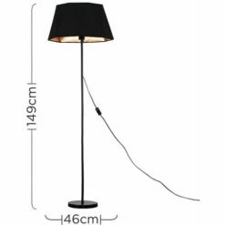 MINISUN Charlie Stem Floor Lamp In Black With Toke Shade - Black 5 MINISUN Charlie Stem Floor Lamp In Black With Toke Shade - Black -MINISUN Shop 9451939 4