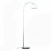 MINISUN Curved Floor Lamp In Chrome With Arco Shade - White - No Bulb 1 MINISUN Curved Floor Lamp In Chrome With Arco Shade - White - No Bulb -MINISUN Shop 9503775 1