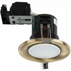 MINISUN 20 X Recessed Downlight Spotlights Fire Rated GU10 Ceiling Lights - Antique Brass - No Bulbs