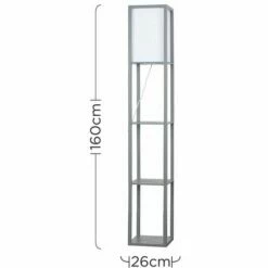 MINISUN Floor Lamp Modern Struttura Light With Display Shelves - Grey -MINISUN Shop 9503863 4