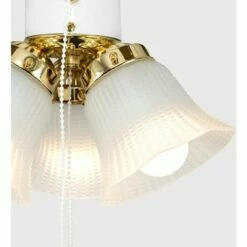 MINISUN White & Brass 36" Ceiling Fan + 3 Lights & Oak / White Reversible Blades + Remote Control -MINISUN Shop 9503895 3