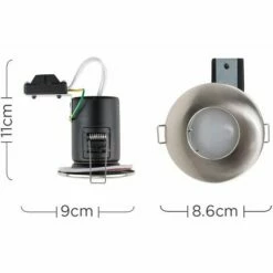 MINISUN 4 X Recessed Bathroom Ceiling Downlight Spotlights - Brushed Chrome - Cool White Bulbs -MINISUN Shop 9503906 4