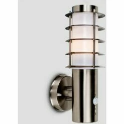 MINISUN Modern Outdoor Decorative Pir Sensor Stainless Steel Wall Light Lantern + 4W LED Candle Bulb - Warm White -MINISUN Shop 9526491 2