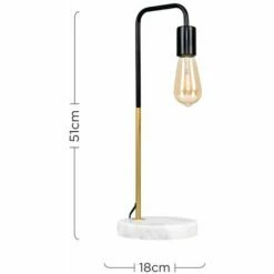MINISUN Minimalist Marble LED Nightstand Lounge Table Lamp + Light Bulb -MINISUN Shop 9562976 4