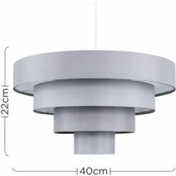 MINISUN 4 Tier Grey Fabric Ceiling Pendant Light Shade - 10W LED GLS Bulb Warm White 5 MINISUN 4 Tier Grey Fabric Ceiling Pendant Light Shade - 10W LED GLS Bulb Warm White -MINISUN Shop 9793218 4