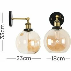 MINISUN Brass & Black Metal Adjustable Wall Light + Amber Shade 4W LED Bulb - Warm White 5 MINISUN Brass & Black Metal Adjustable Wall Light + Amber Shade 4W LED Bulb - Warm White -MINISUN Shop 9793238 4
