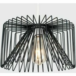 MINISUN Black Non Electric Metal Wire Light Pendant Shade 4W LED Filament Bulb - Warm White -MINISUN Shop 9793335 2