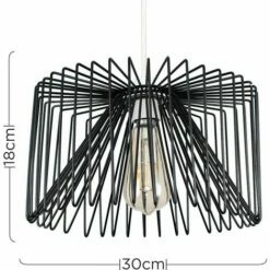 MINISUN Black Non Electric Metal Wire Light Pendant Shade 4W LED Filament Bulb - Warm White -MINISUN Shop 9793335 4
