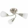 MINISUN 3 Way Brushed Chrome Ceiling Light + Frosted Glass Shades & 4W LED Golfball Bulbs - Warm White LED Bulbs -MINISUN Shop 9793893 1