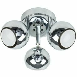 MINISUN 3 Way Round Plate Adjustable Eyeball Ceiling Spotlight With 5W GU10 LED Bulbs Warm White - Chrome