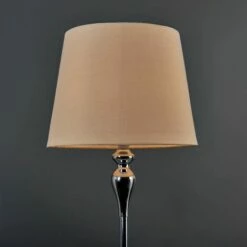 MINISUN Spindle Floor Lamp In Chrome With Tapered Shade - Beige 4 MINISUN Spindle Floor Lamp In Chrome With Tapered Shade - Beige -MINISUN Shop 9841194 3