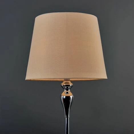 MINISUN Spindle Floor Lamp in Chrome with Tapered Shade - Beige MINISUN Spindle Floor Lamp In Chrome With Tapered Shade - Beige -MINISUN Shop 9841194 3