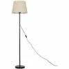 MINISUN Charlie Stem Floor Lamp In Black + Tapered Aspen Shade - Beige - No Bulb -MINISUN Shop 9841202 1