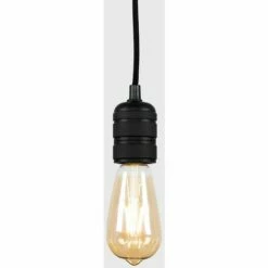 MINISUN 2M Modern Ceiling Rose & Flex Pendant Light - Matt Black -MINISUN Shop 9990207 3